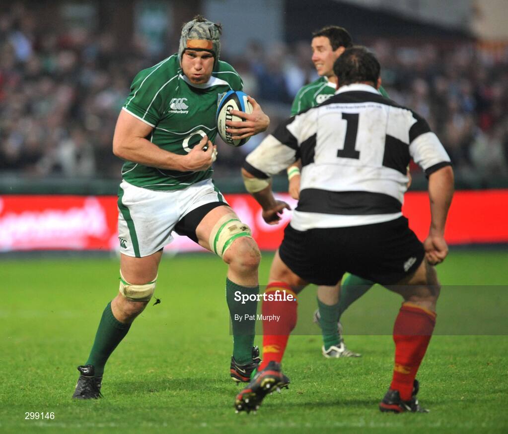 27 May 2008; Bob Casey of Ireland in action against Ollie Le Roux of Barbarians. Representative game, Ireland v Barbarians at Kingsholm in Gloucester, England. Photo by Pat Murphy/Sportsfile *** Local Caption ***