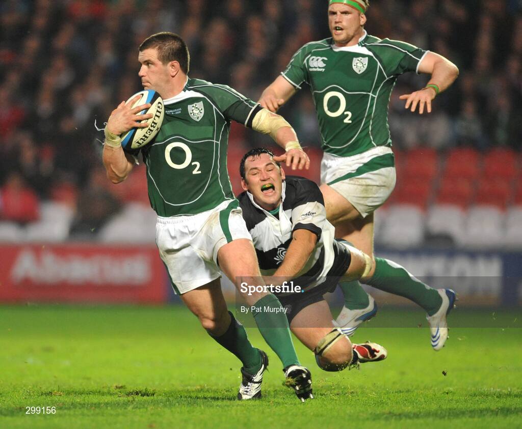27 May 2008; Shane Jennings, Ireland, in action against Pedrie Wannenburg, Barbarians. Representative game, Ireland v Barbarians, Kingsholm, Gloucester, England. Picture credit: Pat Murphy / SPORTSFILE *** Local Caption ***