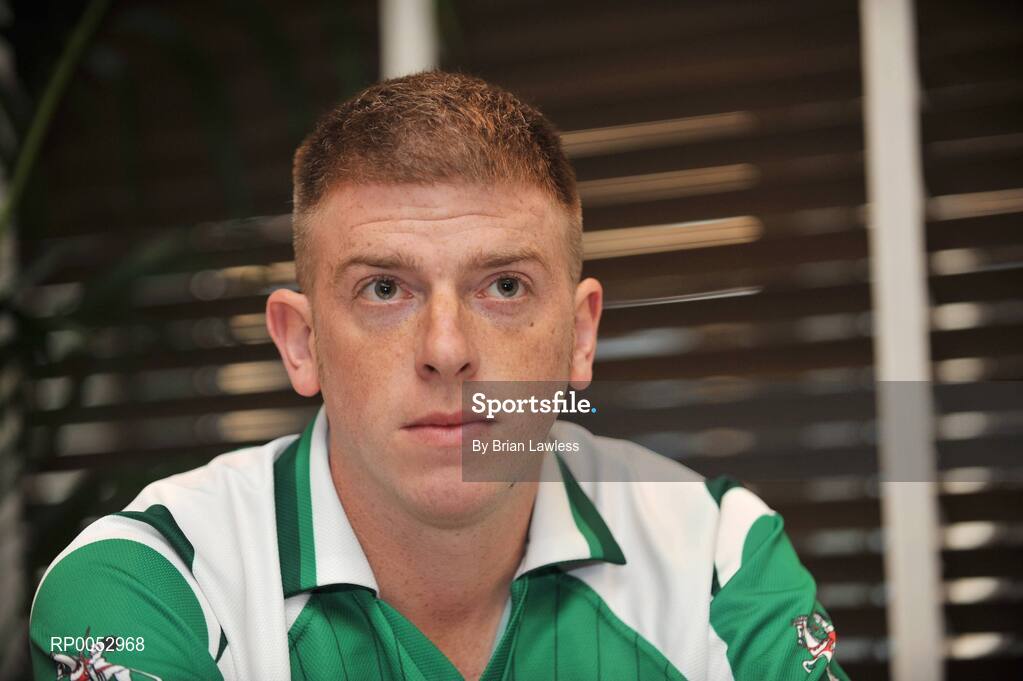 28 May 2008; GPA and Halifax have launched a new hurling initiative aimed at promoting the game in the non-traditional counties. The Hurling Twinning Programme will see counties from the Nicky Rackard Cup paired with their counterparts at McCarthy Cup level. At the launch is Fermanagh hurler Ger McNally. Jury's Croke Park Hotel, Dublin. Picture credit: Brian Lawless / SPORTSFILE