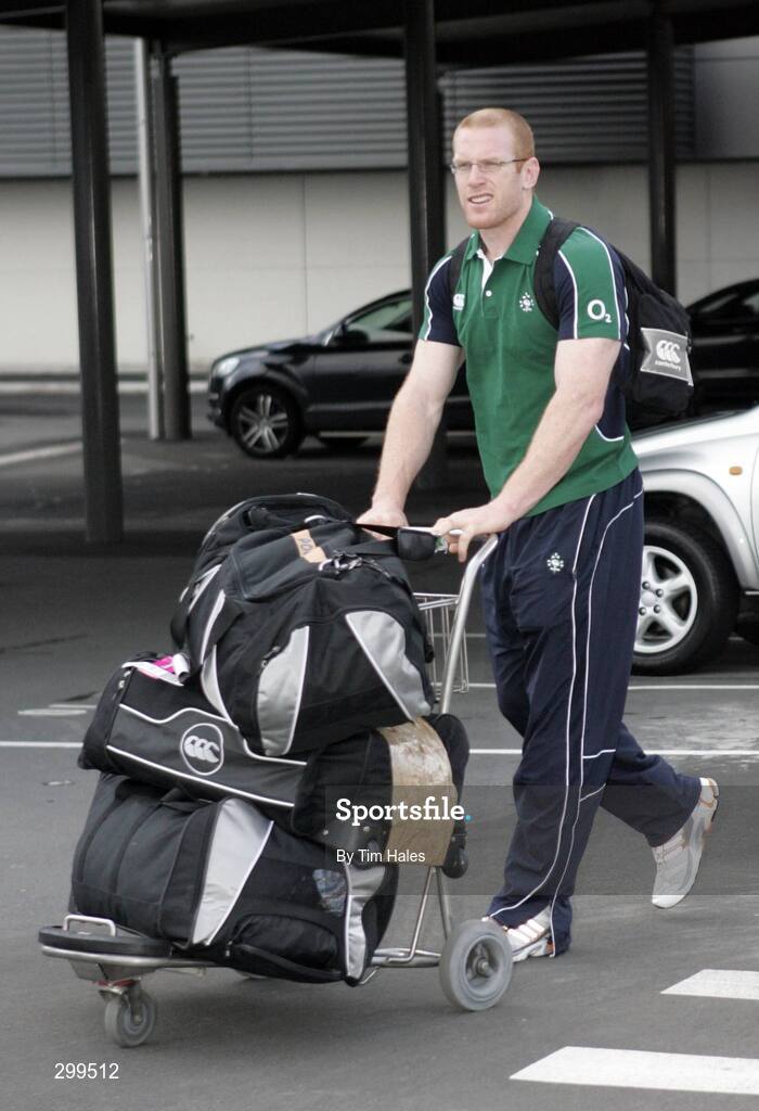 1 June 2008; Ireland's Paul O'Connell makes his way to the team bus on the team's arrival at Wellington International Airport ahead of the start of Ireland's Summer Tour. 2008 Ireland Rugby Summer Tour, Wellington Airport, Wellington, New Zealand. Picture credit: Tim Hales / SPORTSFILE