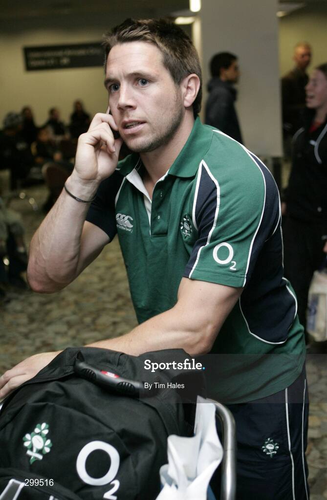 1 June 2008; Ireland's Isaac Boss makes his way to the team bus on the team's arrival at Wellington International Airport ahead of the start of Ireland's Summer Tour. 2008 Ireland Rugby Summer Tour, Wellington Airport, Wellington, New Zealand. Picture credit: Tim Hales / SPORTSFILE