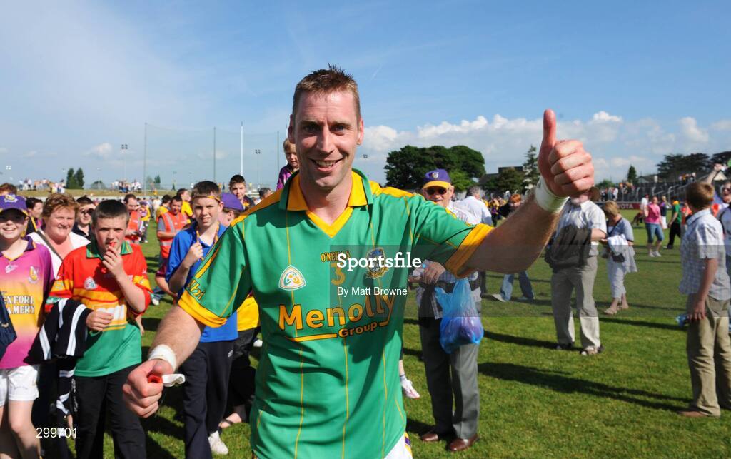 1 June 2008; Matty Forde, Wexford celebrates after the game. GAA Football Leinster Senior Championship Quarter-Final, Meath v Wexford, Dr. Cullen Park, Carlow. Picture credit: Matt Browne / SPORTSFILE