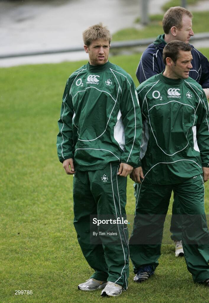 2 June 2008; Ireland's Luke Fitzgerald sits out squad training with an injury. 2008 Ireland Rugby Summer Tour, squad training, Porirua Park, Wellington, New Zealand. Picture credit: Tim Hales / SPORTSFILE