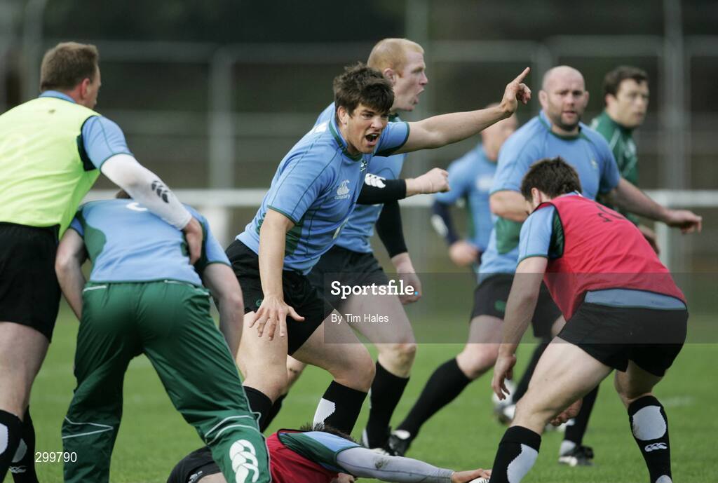 2 June 2008; The Ireland team go through defensive drills during squad training. 2008 Ireland Rugby Summer Tour, squad training, Porirua Park, Wellington, New Zealand. Picture credit: Tim Hales / SPORTSFILE