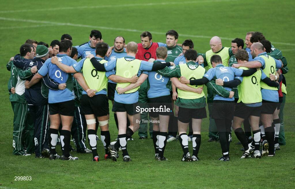 2 June 2008; Ireland team in a huddle during squad training. 2008 Ireland Rugby Summer Tour, squad training, Porirua Park, Wellington, New Zealand. Picture credit: Tim Hales / SPORTSFILE