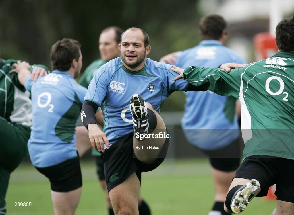 2 June 2008; Ireland's Rory Best stretches during squad training. 2008 Ireland Rugby Summer Tour, squad training, Porirua Park, Wellington, New Zealand. Picture credit: Tim Hales / SPORTSFILE