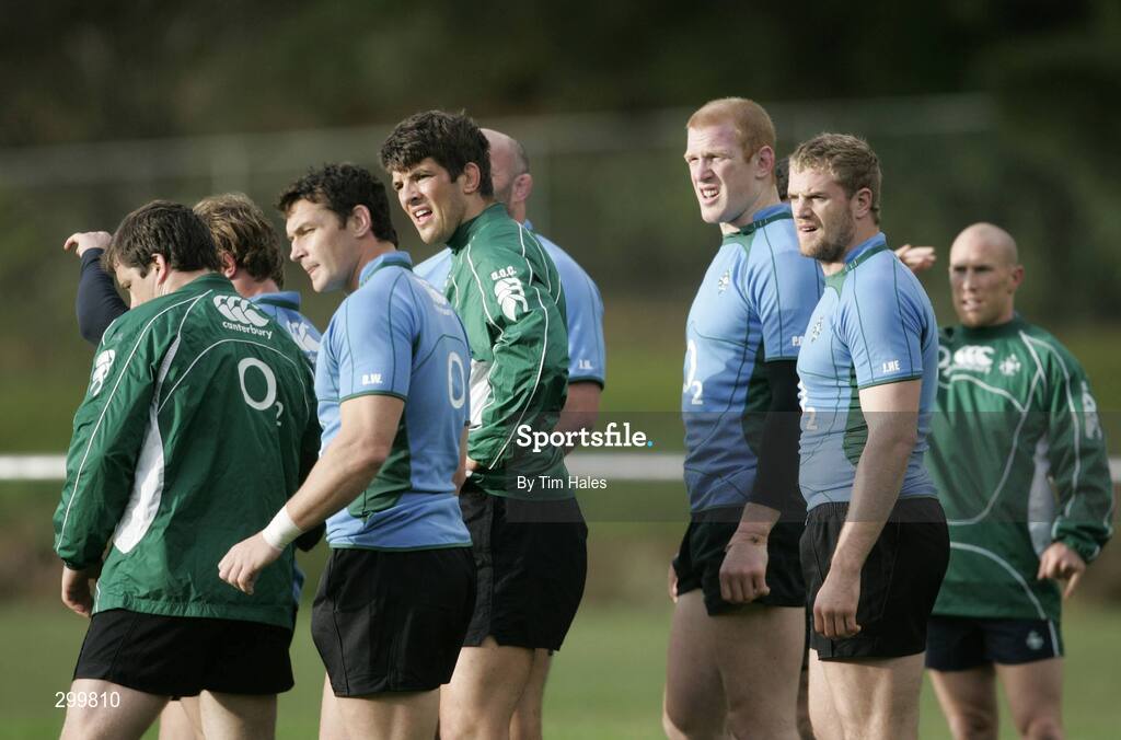 2 June 2008; Ireland's forward pack during squad training. 2008 Ireland Rugby Summer Tour, squad training, Porirua Park, Wellington, New Zealand. Picture credit: Tim Hales / SPORTSFILE
