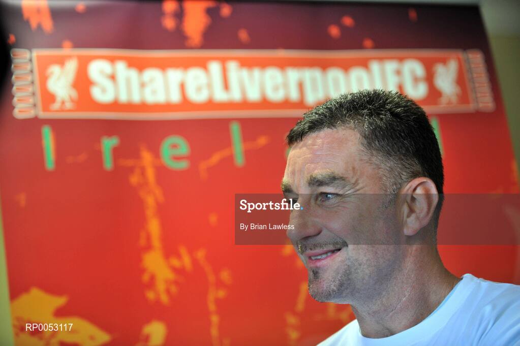 30 May 2008; Former Liverpool and Republic of Ireland player John Aldridge speaking at a press conference to launch Share Liverpool FC Ireland. The Share Liverpool FC initiative was formed in February 2008. The idea is to get 100,000 Liverpool fans to give 6,300euros / £5,000 each to help buy the club out. Citywest Hotel, Saggart, Co. Dublin. Picture credit: Brian Lawless / SPORTSFILE  *** Local Caption ***