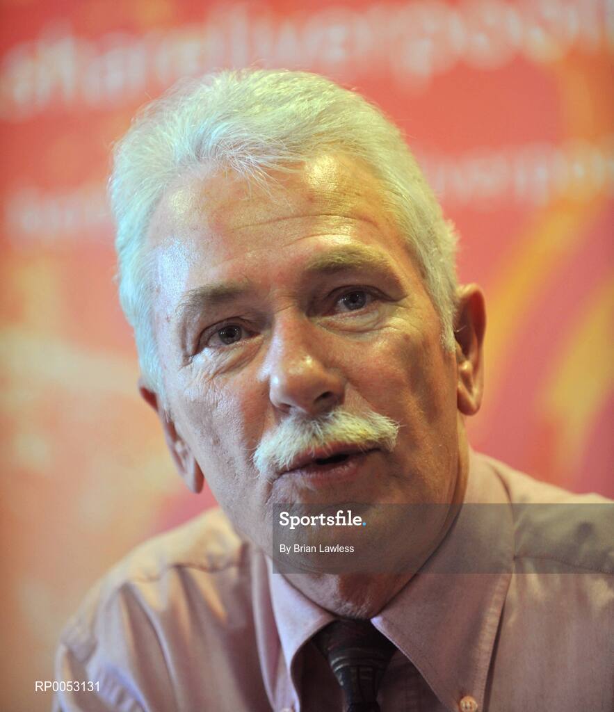 30 May 2008; Dr. Rogan Taylor, Founder of Share Liverpool FC and the Football Supporters Association UK, speaking at a press conference to launch Share Liverpool FC Ireland. The Share Liverpool FC initiative was formed in February 2008. The idea is to get 100,000 Liverpool fans to give 6,300euros / £5,000 each to help buy the club out. Citywest Hotel, Saggart, Co. Dublin. Picture credit: Brian Lawless / SPORTSFILE  *** Local Caption ***