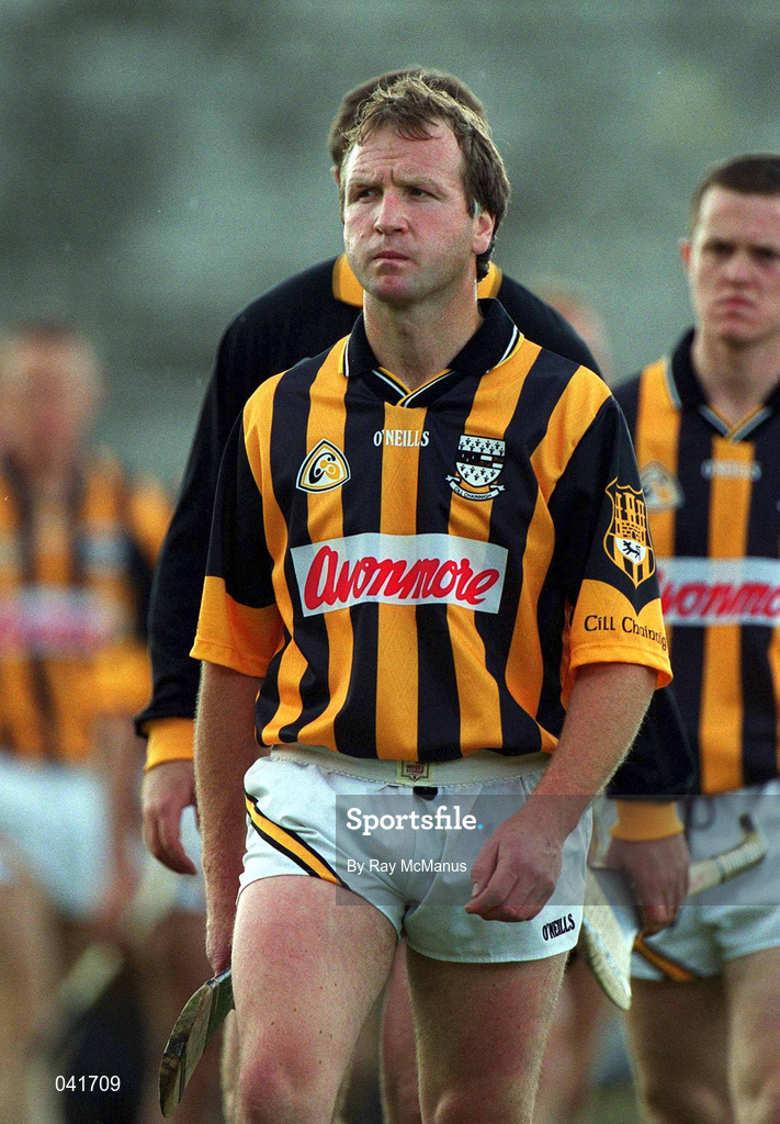 9 July 2000; Kilkenny captain Willie O'Connor leads his team during the parade ahead of the Guinness Leinster Senior Hurling Championship Final match between Kilkenny and Offaly at Croke Park in Dublin. Photo by Ray McManus/Sportsfile