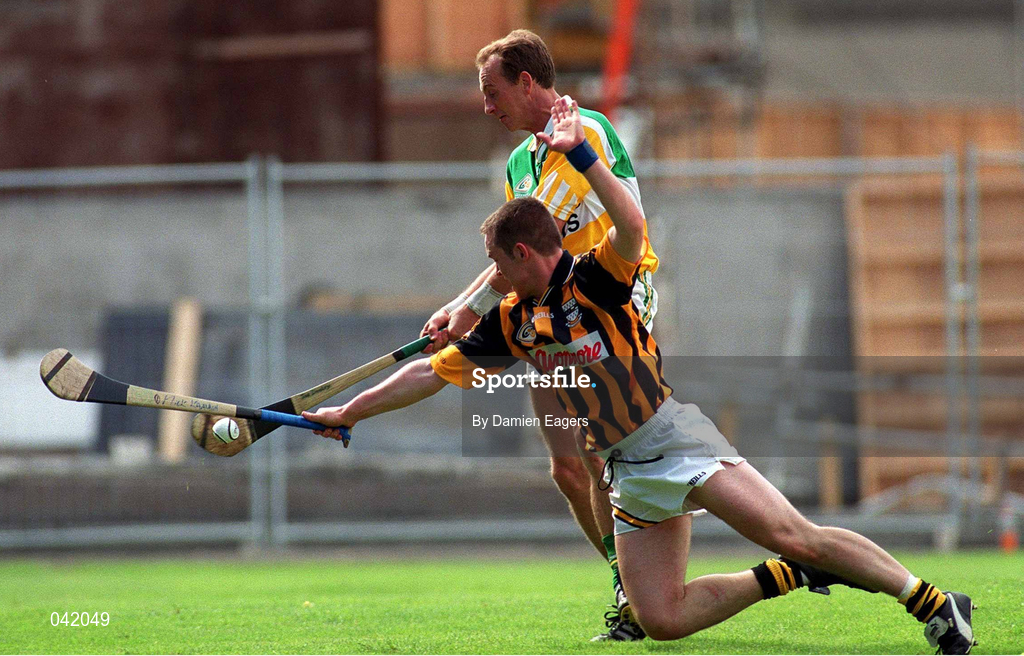 9 July 2000; Joe Dooley of Offaly in action against Michael Kavanagh of Kilkenny during the Guinness Leinster Senior Hurling Championship Final match between Kilkenny and Offaly at Croke Park in Dublin. Photo by Damien Eagers/Sportsfile