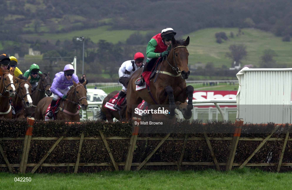 16 March 2000; Limestone Lad, with Shane McGovern up, leads the field first time round during the Bonusprint Stayers Hurdle on Day Three of the Cheltenham Racing Festival at Prestbury Park in Cheltenham, England. Photo by Matt Browne/Sportsfile