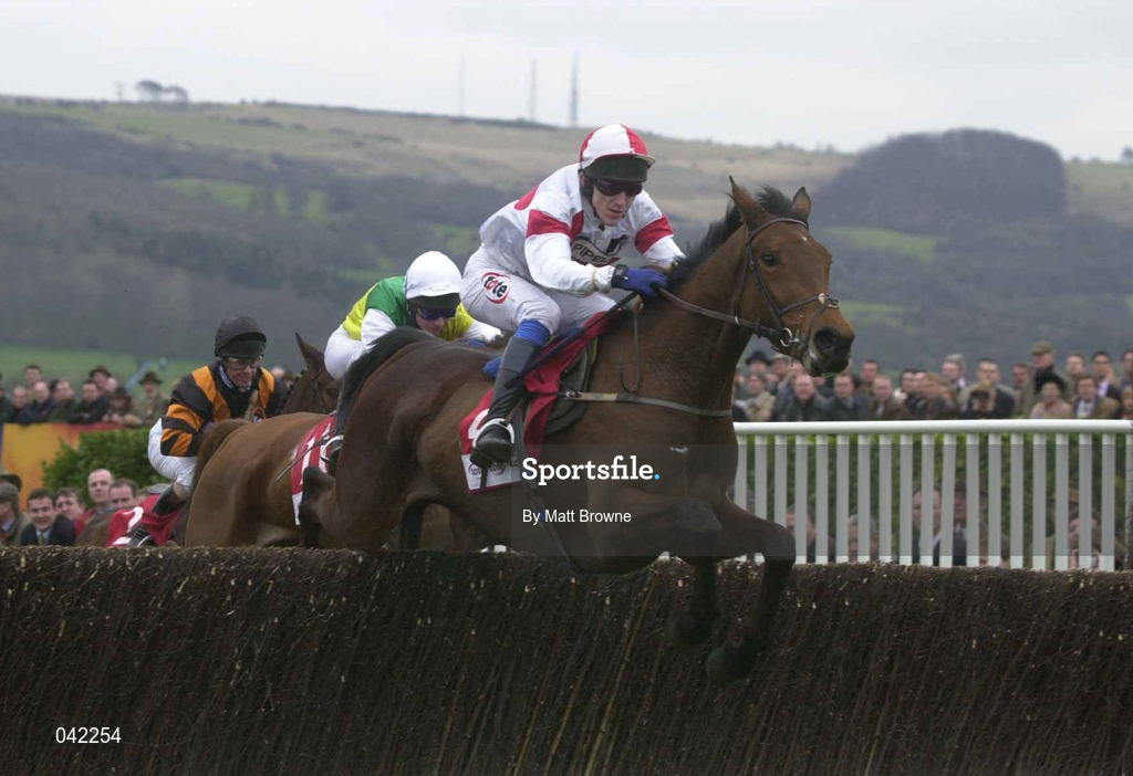 16 March 2000; Gloria Victis, with AP McCoy up, leads the field first time round during the Tote Cheltenham Gold Cup Chase on Day Three of the Cheltenham Racing Festival at Prestbury Park in Cheltenham, England. Photo by Matt Browne/Sportsfile