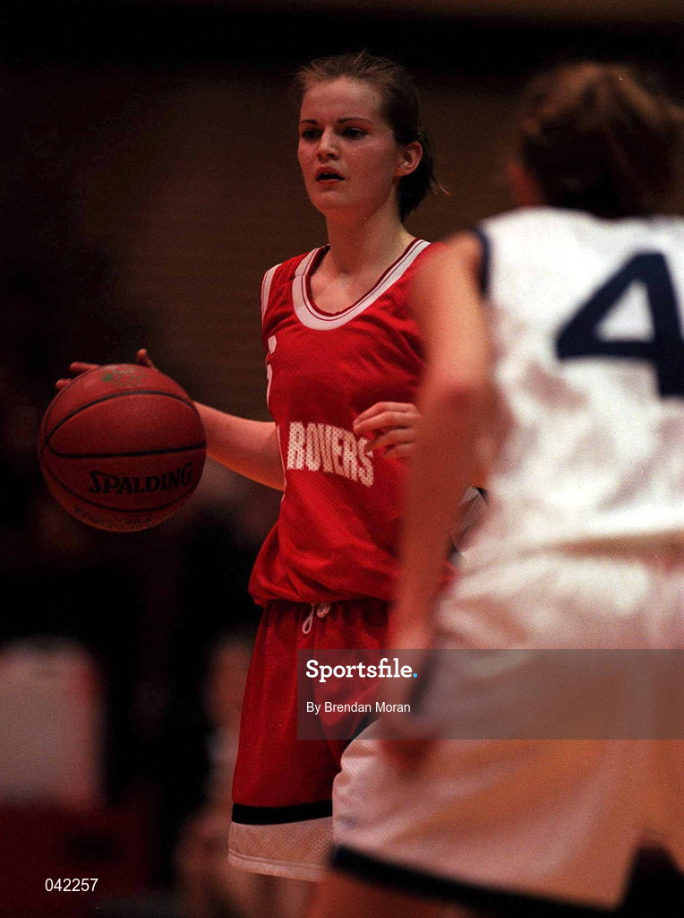 28 January 2000; Denise Walsh of Tolka Rovers during the Senior Women's Sprite Cup Semi-Final between Tolka Rovers and Meteors at the National Basketball Arena in Tallaght, Dublin. Photo By Brendan Moran/Sportsfile