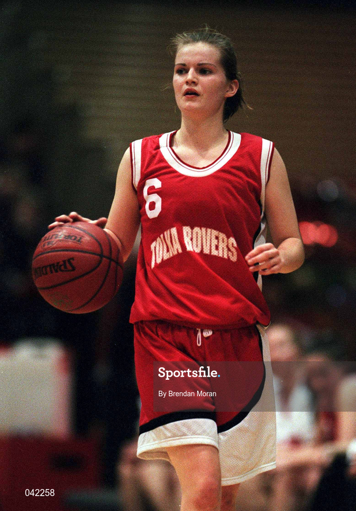 28 January 2000; Denise Walsh of Tolka Rovers during the Senior Women's Sprite Cup Semi-Final between Tolka Rovers and Meteors at the National Basketball Arena in Tallaght, Dublin. Photo By Brendan Moran/Sportsfile