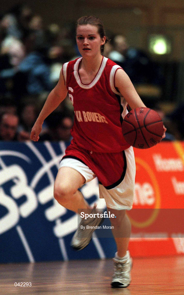 28 January 2000; Denise Walsh of Tolka Rovers during the Senior Women's Sprite Cup Semi-Final between Tolka Rovers and Meteors at the National Basketball Arena in Tallaght, Dublin. Photo By Brendan Moran/Sportsfile