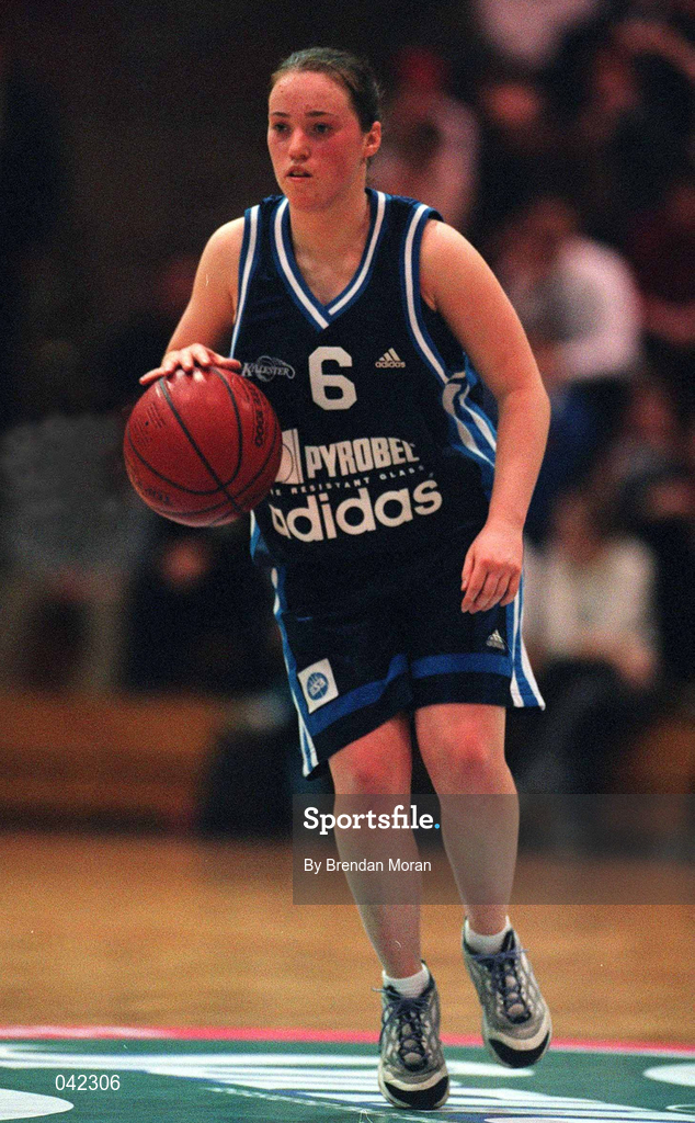 29 January 2000; Ciara Fenton of Killester during the Senior Women's Sprite Cup Semi-Final match between Killester and Wildcats at the National Basketball Arena in Tallaght, Dublin. Photo By Brendan Moran/Sportsfile