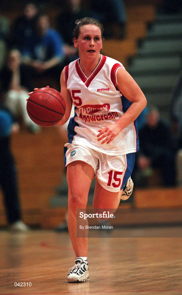 29 January 2000; Michelle Aspel of Wildcats during the Senior Women's Sprite Cup Semi-Final match between Killester and Wildcats at the National Basketball Arena in Tallaght, Dublin. Photo By Brendan Moran/Sportsfile