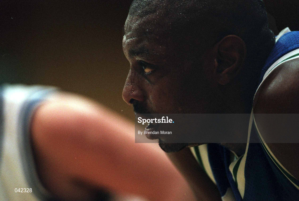 29 January 2000; Roscoe Patterson of Waterford Crystal during the Men's Sprite Cup Semi-Final match between St Vincent's and Waterford Crystal at the National Basketball Arena in Tallaght, Dublin. Photo By Brendan Moran/Sportsfile