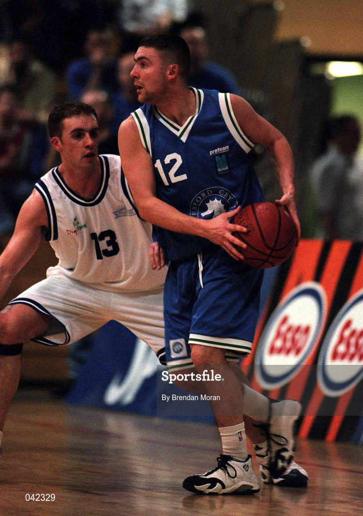 29 January 2000; David Cunningham of Waterford Crystal during the Men's Sprite Cup Semi-Final match between St Vincent's and Waterford Crystal at the National Basketball Arena in Tallaght, Dublin. Photo By Brendan Moran/Sportsfile