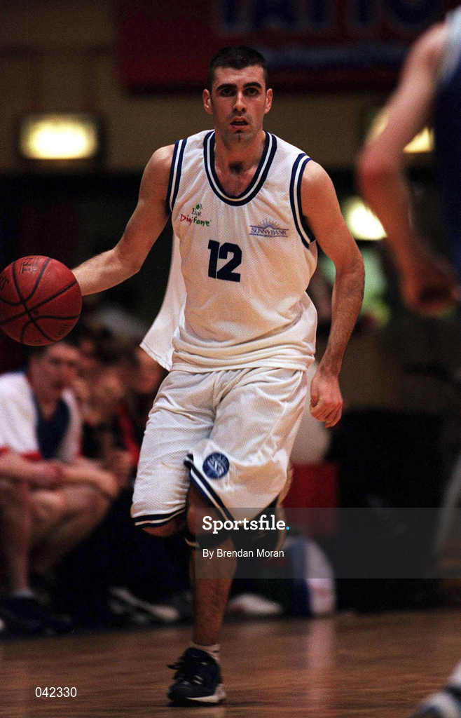 29 January 2000; Stephen McGuirk of St Vincent's during the Men's Sprite Cup Semi-Final match between St Vincent's and Waterford Crystal at the National Basketball Arena in Tallaght, Dublin. Photo By Brendan Moran/Sportsfile
