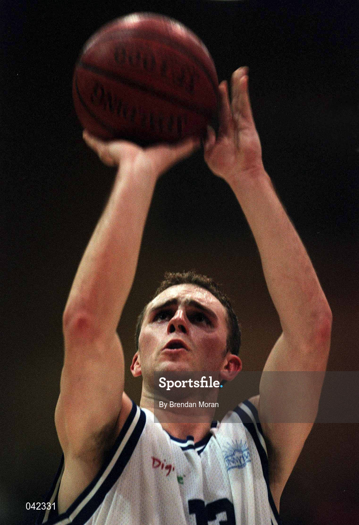 29 January 2000; Karl Donnelly of St Vincent's during the Men's Sprite Cup Semi-Final match between St Vincent's and Waterford Crystal at the National Basketball Arena in Tallaght, Dublin. Photo By Brendan Moran/Sportsfile