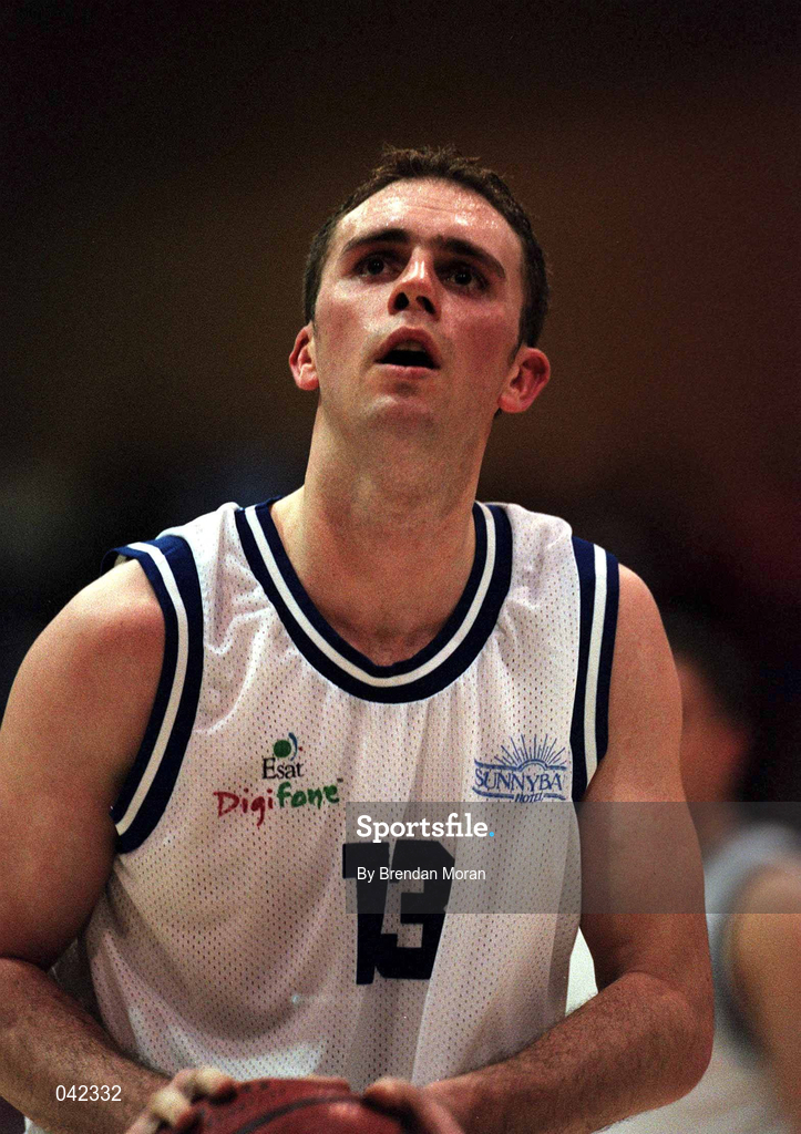 29 January 2000; Karl Donnelly of St Vincent's during the Men's Sprite Cup Semi-Final match between St Vincent's and Waterford Crystal at the National Basketball Arena in Tallaght, Dublin. Photo By Brendan Moran/Sportsfile