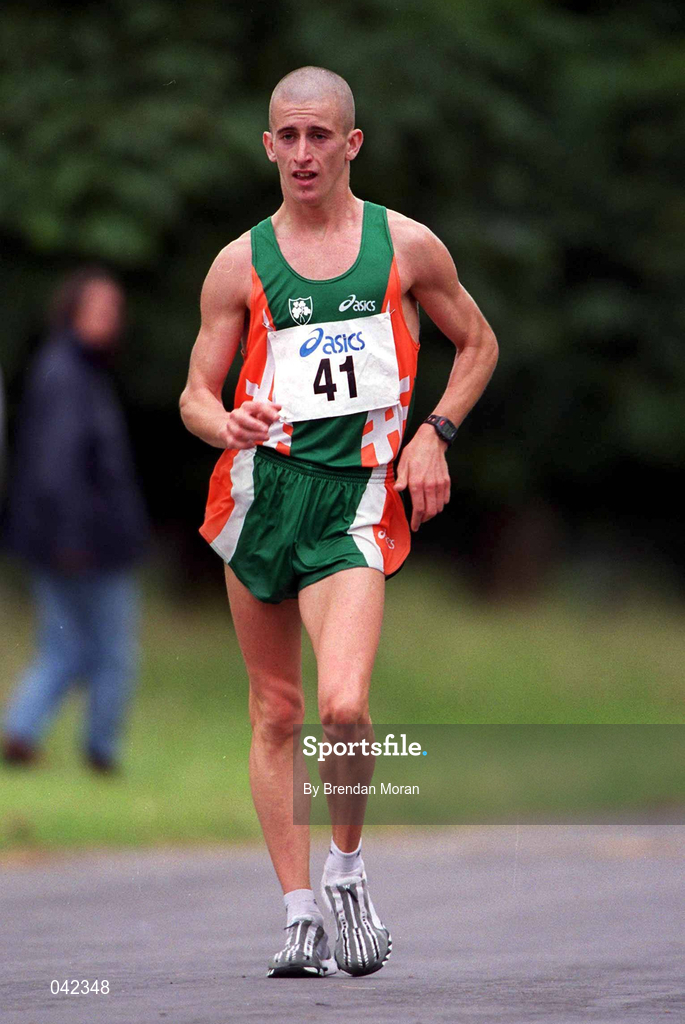 15 July 2000; Robert Heffernan during a Team Ireland Race Walking training session in Pheonix Park, Dublin, ahead of the 2000 Olympic Games which will be held in Sydney, Australia. Photo By Brendan Moran/Sportsfile