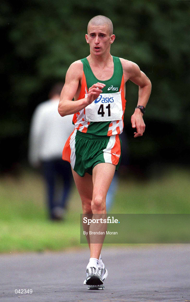 15 July 2000; Robert Heffernan during a Team Ireland Race Walking training session in Pheonix Park, Dublin, ahead of the 2000 Olympic Games which will be held in Sydney, Australia. Photo By Brendan Moran/Sportsfile