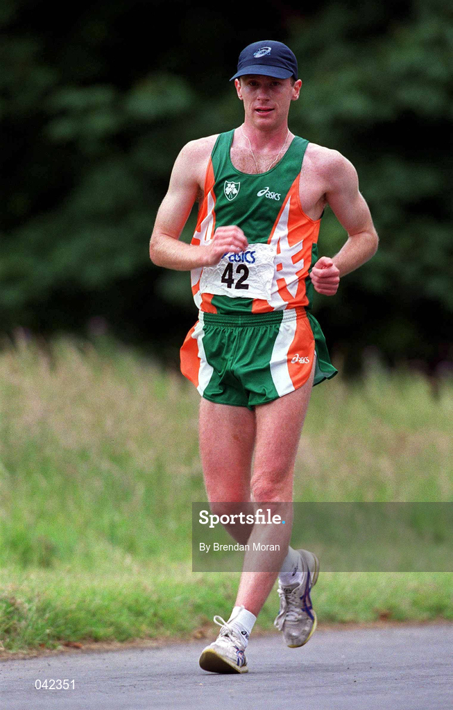 15 July 2000; Jeff Cassin during a Team Ireland Race Walking training session in Pheonix Park, Dublin, ahead of the 2000 Olympic Games which will be held in Sydney, Australia. Photo By Brendan Moran/Sportsfile