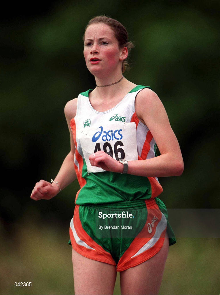 15 July 2000; Doireann Lawlor during a Team Ireland Race Walking training session in Pheonix Park, Dublin, ahead of the 2000 Olympic Games which will be held in Sydney, Australia. Photo By Brendan Moran/Sportsfile