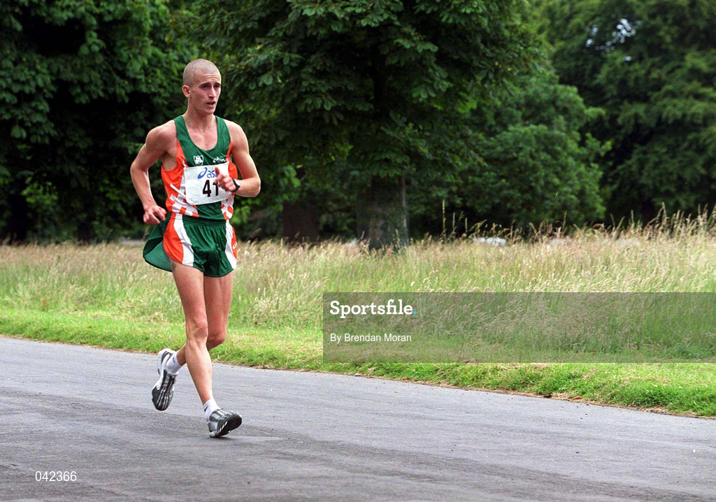 15 July 2000; Robert Heffernan during a Team Ireland Race Walking training session in Pheonix Park, Dublin, ahead of the 2000 Olympic Games which will be held in Sydney, Australia. Photo By Brendan Moran/Sportsfile