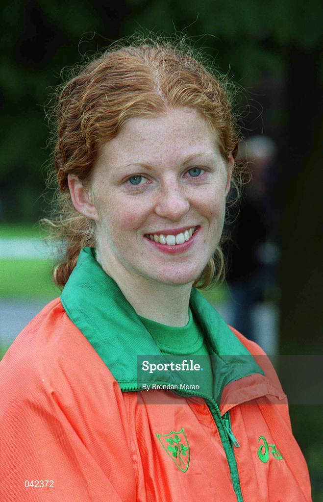 15 July 2000; Gillian O'Sullivan during a Team Ireland Race Walking training session in Pheonix Park, Dublin, ahead of the 2000 Olympic Games which will be held in Sydney, Australia. Photo By Brendan Moran/Sportsfile