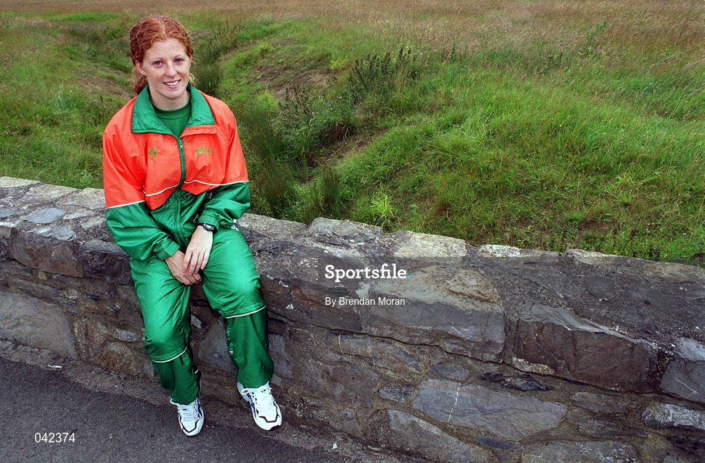 15 July 2000; Gillian O'Sullivan poses for a portrait during a Team Ireland Race Walking training session in Pheonix Park, Dublin, ahead of the 2000 Olympic Games which will be held in Sydney, Australia. Photo By Brendan Moran/Sportsfile