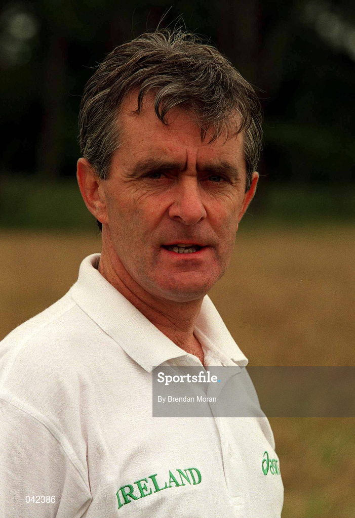 15 July 2000; Ireland Athletics manager Patsy McGonagle during a Team Ireland Race Walking training session in Pheonix Park, Dublin, ahead of the 2000 Olympic Games which will be held in Sydney, Australia. Photo By Brendan Moran/Sportsfile