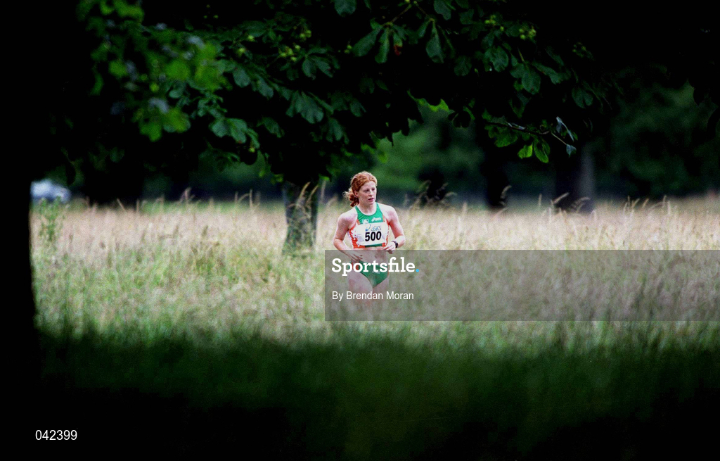15 July 2000; Gillian O'Sullivan during a Team Ireland Race Walking training session in Pheonix Park, Dublin, ahead of the 2000 Olympic Games which will be held in Sydney, Australia. Photo By Brendan Moran/Sportsfile