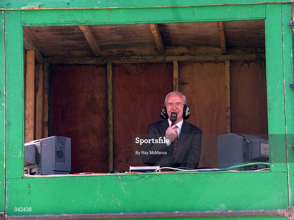 16 July 2000; Jimmy Magee commentates during the Leinster Minor Football Championship Semi-Final Replay match between Westmeath and Laois at Croke Park in Dublin. Photo by Ray McManus/Sportsfile