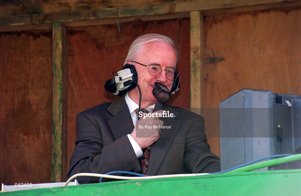 16 July 2000;  Jimmy Magee commentates during the Leinster Minor Football Championship Semi-Final Replay match between Westmeath and Laois at Croke Park in Dublin. Photo by Ray McManus/Sportsfile
