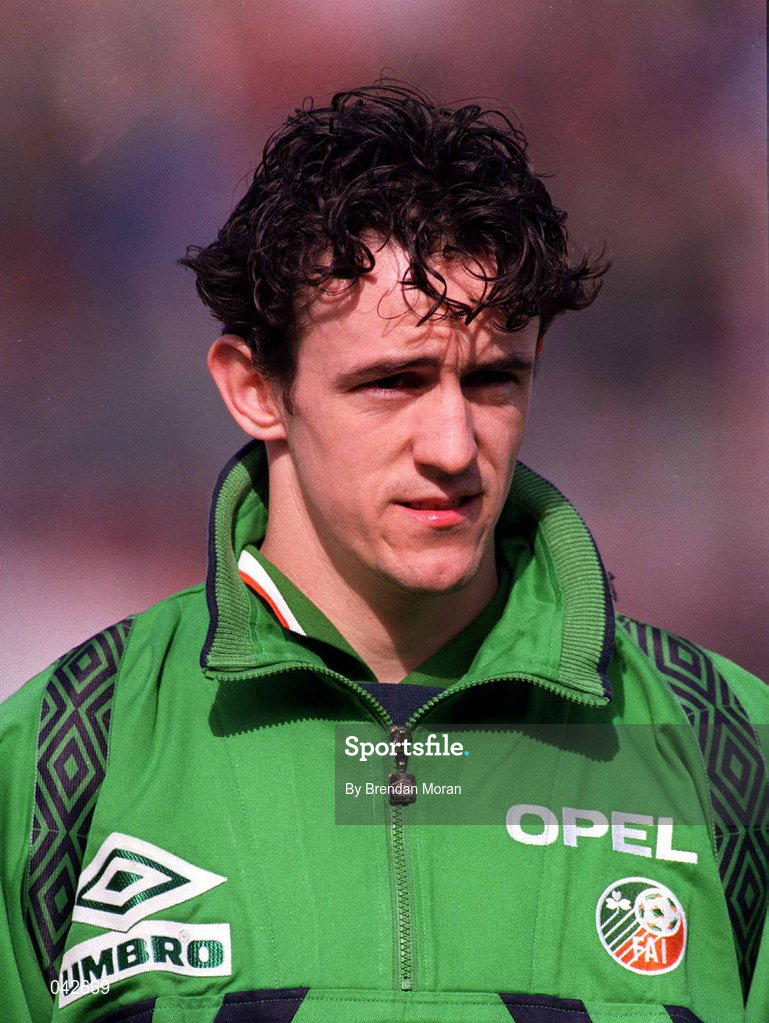 27 March 1995; David Savage of Ireland ahead of the UEFA U21 Championship Qualifier between Republic of Ireland and England at Dalymount Park in Dublin. Photo By Brendan Moran/Sportsfile