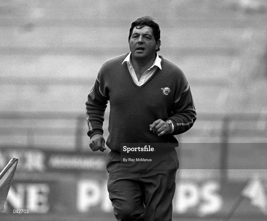16 April 1989; Tipperary manager Micheal "Babs" Keating during the Royal Liver National Hurling League Final match between Galway and Tipperary at Croke Park in Dublin. Photo by Ray McManus/Sportsfile
