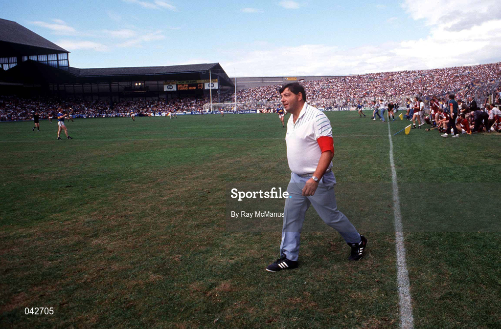 6 August 1989; Tipperary manager Michael "Babs" Keating the All-Ireland Senior Hurling Championship Semi-Final match between Tipperary and Galway at Croke Park in Dublin. Photo by Ray McManus/Sportsfile