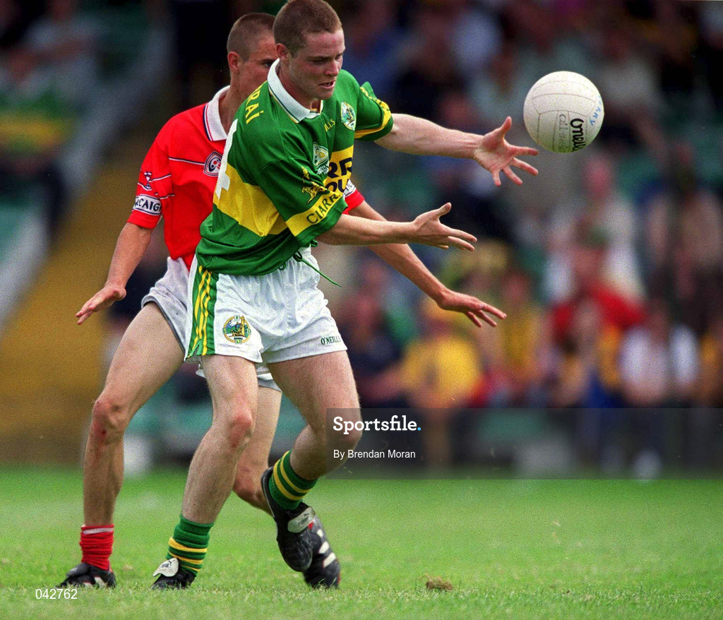 16 July 2000; Declan Quill of Kerry during the Munster Minor Football Championship Final between Kerry and Cork at the Gaelic Grounds in Limerick. Photo By Brendan Moran/Sportsfile