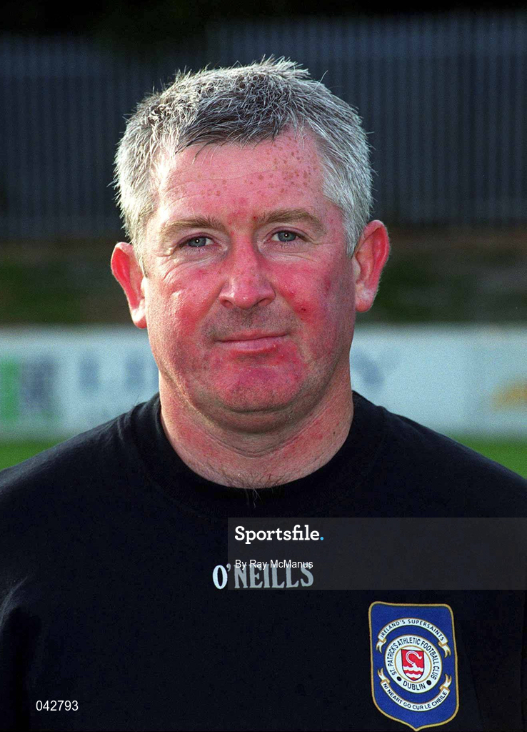 11 July 2000; St Patrick's Athletic Coach Eamonn Collins during St Patrick's Athletic Squad Portraits at Richmond Park in Dublin. Photo by Ray McManus/Sportsfile