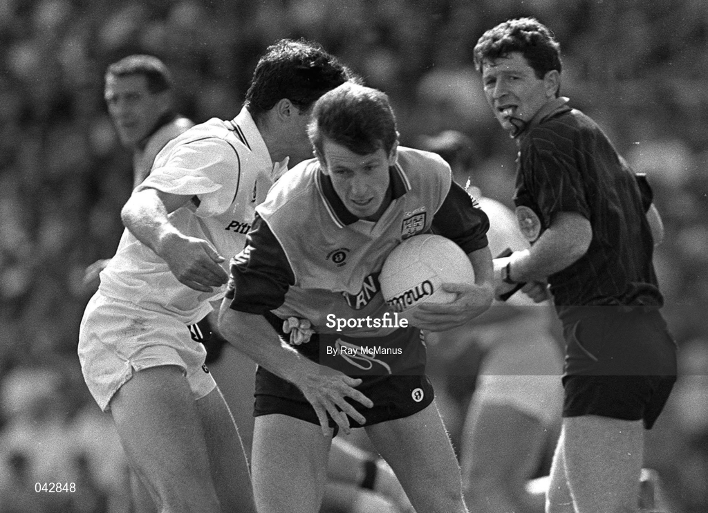 26 July 1992; Niall Guiden of Dublin in action against Martin Lynch of Kildare during the Leinster Senior Football Championship Final match between Dublin and Kildare at Croke Park in Dublin. Photo by Ray McManus/Sportsfile