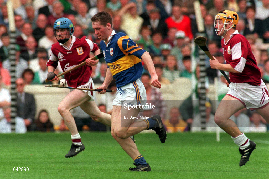 1 September 1996; Michael Ryan of Tipperary breaks clear of the Galway defence during the All-Ireland Minor Hurling Championship Final match between Tipperary and Galway at Croke Park in Dublin. Photo by David Maher/Sportsfile