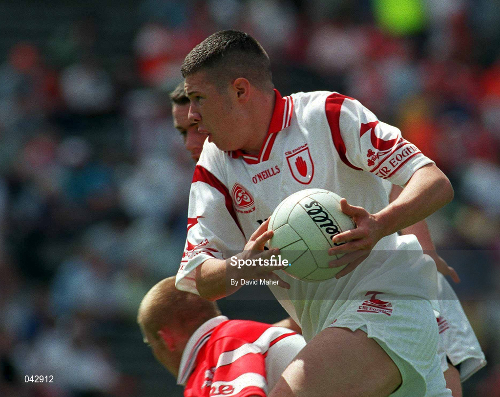 16 July 2000; Sean Kavanagh of Tyrone during the Ulster Minor Football Championship Final match between Tyrone and Derry at St Tiernach's Park in Clones, Monaghan. Photo by David Maher/Sportsfile