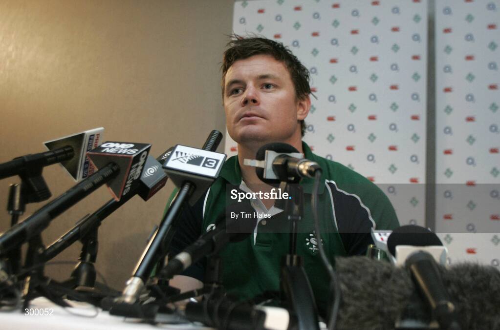 3 June 2008; Captain Brian O'Driscoll during an Ireland Team Announcement and Press Conference. 2008 Ireland Rugby Summer Tour, Holiday Inn, Wellington, New Zealand. Picture credit: Tim Hales / SPORTSFILE