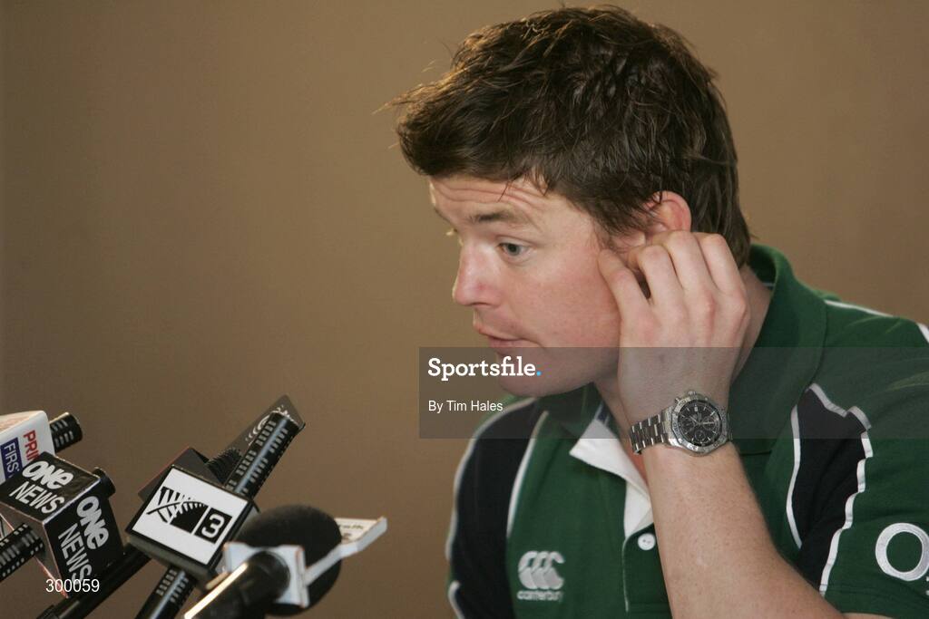 3 June 2008; Captain Brian O'Driscoll during an Ireland Team Announcement and Press Conference. 2008 Ireland Rugby Summer Tour, Holiday Inn, Wellington, New Zealand. Picture credit: Tim Hales / SPORTSFILE
