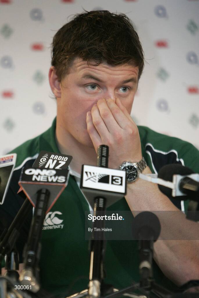 3 June 2008; Captain Brian O'Driscoll during a Ireland Team Announcement and Press Conference. 2008 Ireland Rugby Summer Tour, Holiday Inn, Wellington, New Zealand. Picture credit: Tim Hales / SPORTSFILE