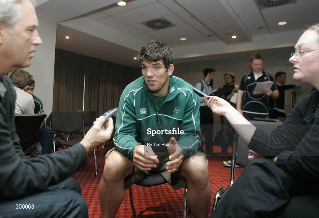 3 June 2008; Donncha O'Callaghan during an Ireland Team Announcement and Press Conference. 2008 Ireland Rugby Summer Tour, Holiday Inn, Wellington, New Zealand. Picture credit: Tim Hales / SPORTSFILE